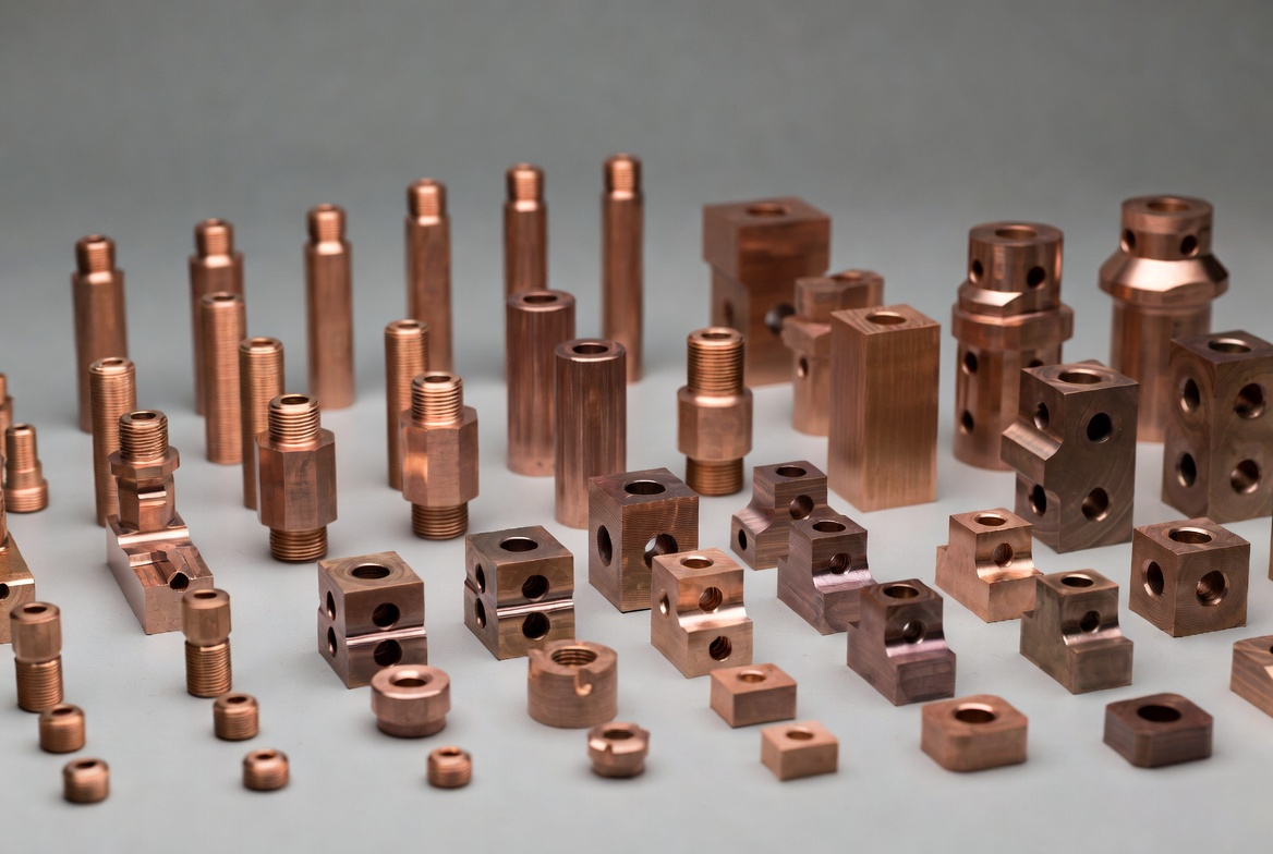 Cymber Metal 产品目录页面,展示了锻造纯铜工业零件