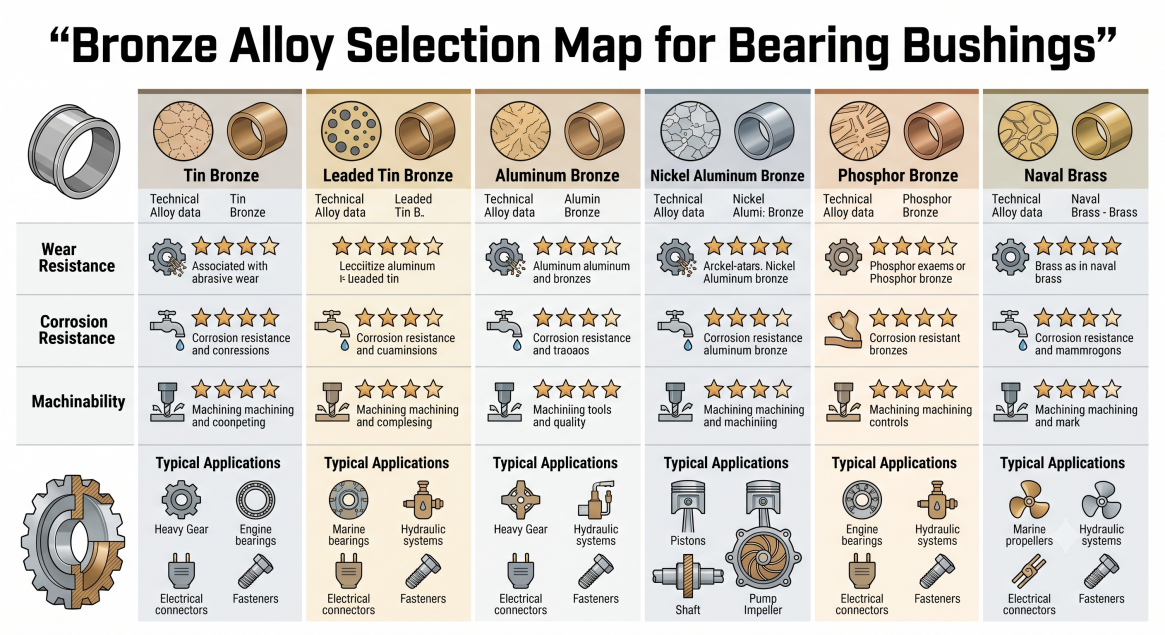 Bronze Alloy Selection Map for Bearing Bushings
