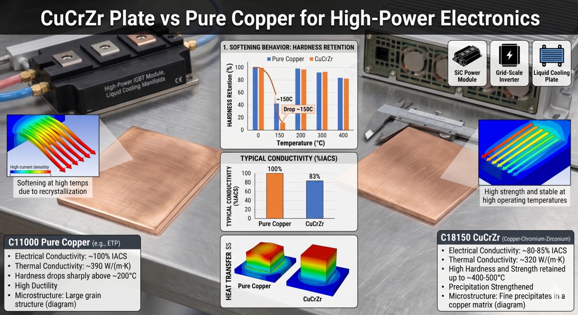CuCrZr Plate vs Pure Copper for High-Power Electronics