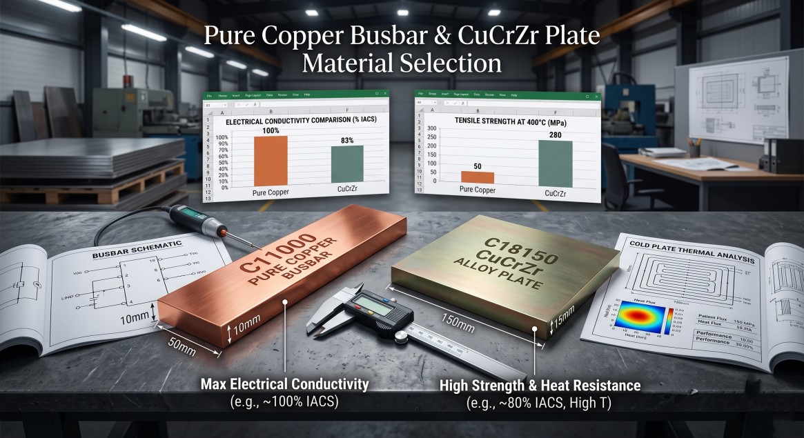 Pure Copper Busbar and CuCrZr Plate Material Selection