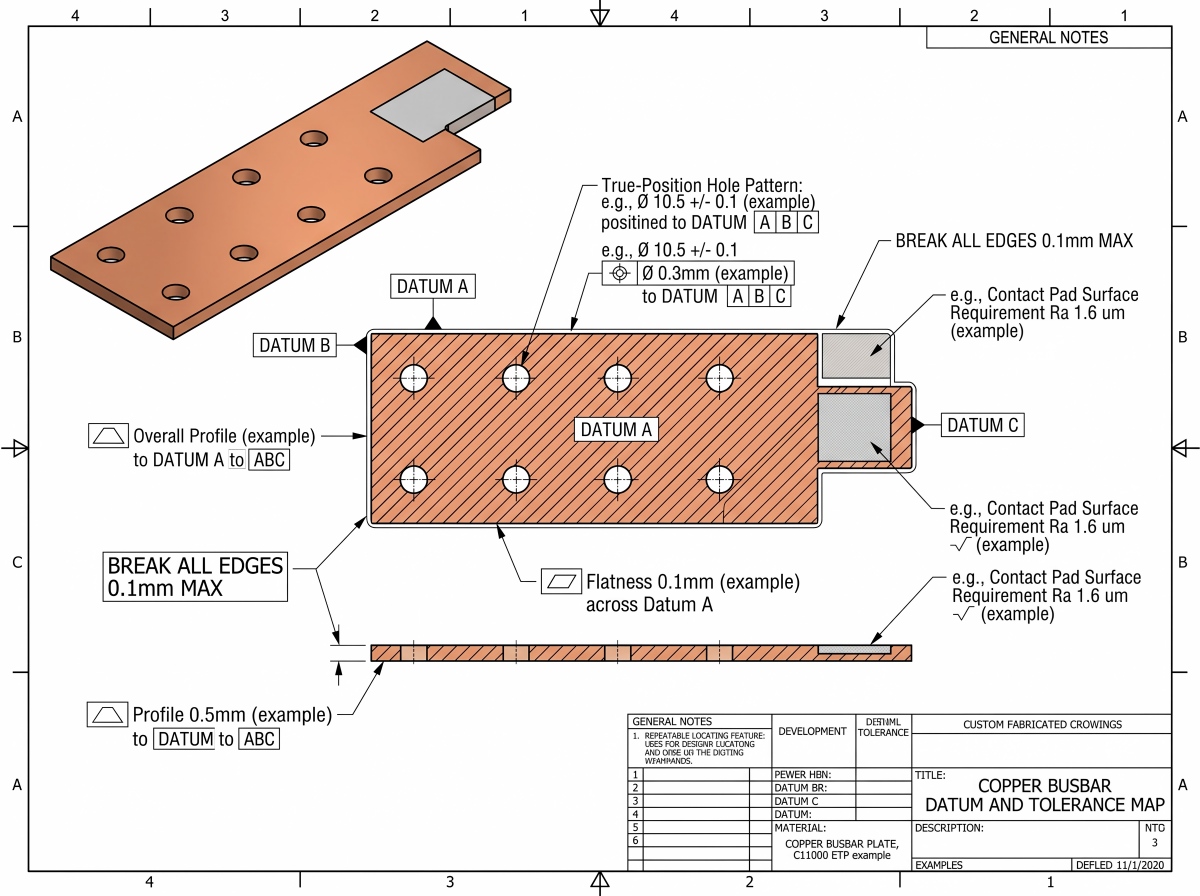 copper-busbar-datum-hole-tolerance-map