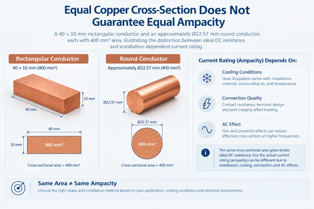 Equal Copper Cross-Section Does Not Guarantee Equal Ampacity